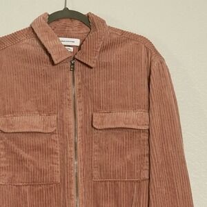 Urban Outfitters Men's M Cotton Blush Corduroy‎ Ribbed Full Zip Up Jacket